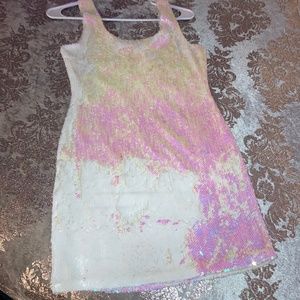 Iridescent, Sequin Dress